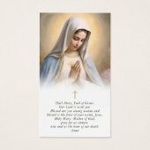 Religious Virgin Mary Photo Sympathy Prayer Card (正面)