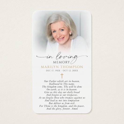 Religious Virgin Mary The Lord's Prayer Card (裏面)