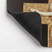 Reliquaryの十字架像、金ゴールドの十字のアイボリーのキリスト マウスパッド (コーナー)