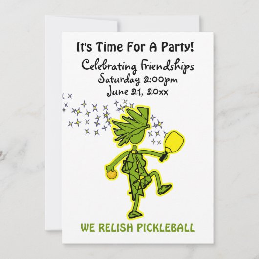 Relish Picklball Party Invitation 招待状 (正面)