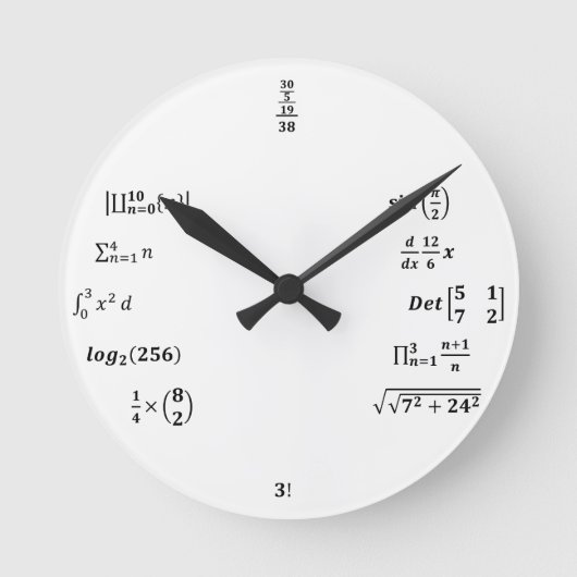 Relogio Calculos Engenharia ラウンド壁時計 (正面)