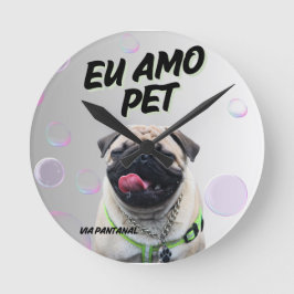 Relógio de parede acrílico redondo de 20,32 cm Pet ラウンド壁時計