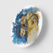 Relógio de parede Cavalo em Manchas Aguadas ラウンド壁時計 (傾斜)