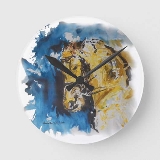 Relógio de parede Cavalo em Manchas Aguadas ラウンド壁時計 (正面)