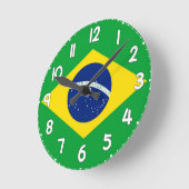 Relógio de Parede Com a Bandeira do Brasil ラウンド壁時計 (傾斜)
