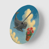 Relógio de Parede Whale & Bowl Of Petunias ラウンド壁時計 (傾斜)