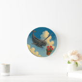 Relógio de Parede Whale & Bowl Of Petunias ラウンド壁時計 (ホーム)