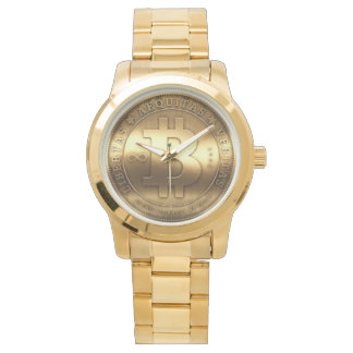 Relógio Dourado Bitcoin 腕時計