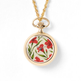 relógio florais vermelha  腕時計