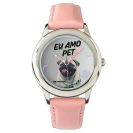 Relógio Infantil Rosa Pet 腕時計