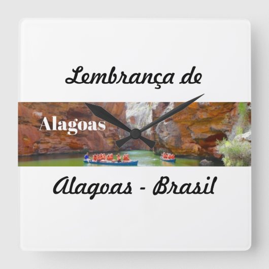 Relogio lembrança de Alagoas スクエア壁時計 (正面)