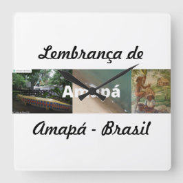Relogio lembrança de Amapá スクエア壁時計