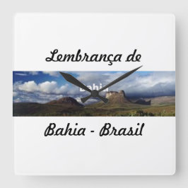 Relogio lembrança de Bahia スクエア壁時計