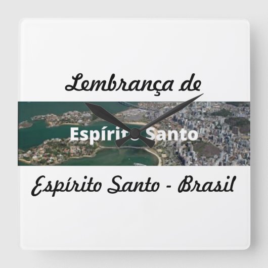 Relogio lembrança de Espírito Santo スクエア壁時計 (正面)