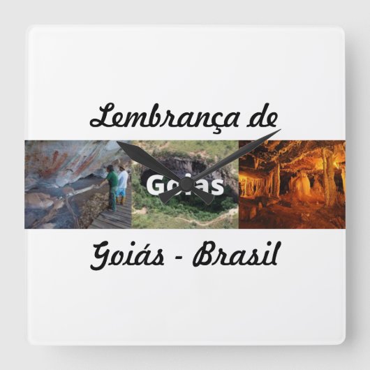 Relogio lembrança de Goiás スクエア壁時計 (正面)