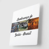 Relogio lembrança de Goiás スクエア壁時計 (傾斜)