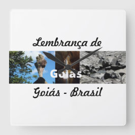 Relogio lembrança de Goiás スクエア壁時計
