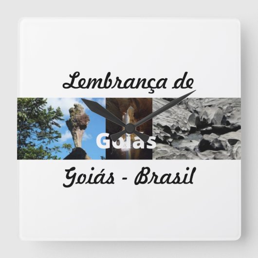 Relogio lembrança de Goiás スクエア壁時計 (正面)
