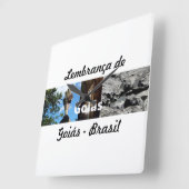 Relogio lembrança de Goiás スクエア壁時計 (傾斜)