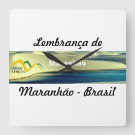 Relogio lembrança de Maranhão スクエア壁時計
