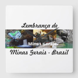 Relogio lembrança de Minas Gerais スクエア壁時計