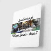 Relogio lembrança de Minas Gerais スクエア壁時計 (傾斜)