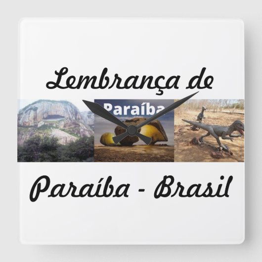 Relogio lembrança de Paraíba スクエア壁時計 (正面)