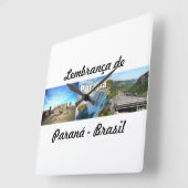 Relogio lembrança de Paraná Brasil スクエア壁時計 (傾斜)