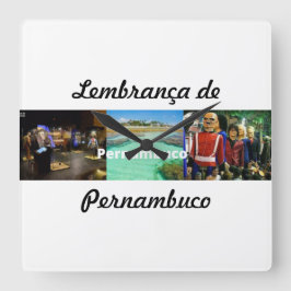 Relogio lembrança de Pernambuco スクエア壁時計