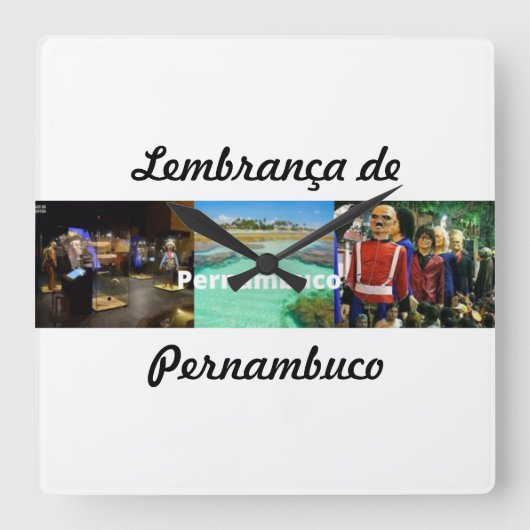 Relogio lembrança de Pernambuco スクエア壁時計 (正面)