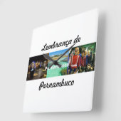 Relogio lembrança de Pernambuco スクエア壁時計 (傾斜)