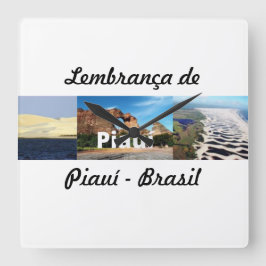 Relogio lembrança de Piauí - Brasil スクエア壁時計