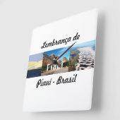 Relogio lembrança de Piauí - Brasil スクエア壁時計 (傾斜)