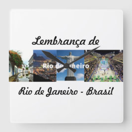 Relogio lembrança de Rio de Janeiro スクエア壁時計
