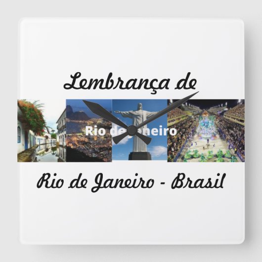 Relogio lembrança de Rio de Janeiro スクエア壁時計 (正面)