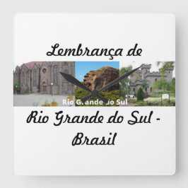 Relogio lembrança de Rio Grande do Sul スクエア壁時計