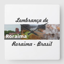 Relogio lembrança de Roraima Brasil スクエア壁時計