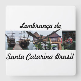 Relogio lembrança de Santa Catarina Brasil スクエア壁時計
