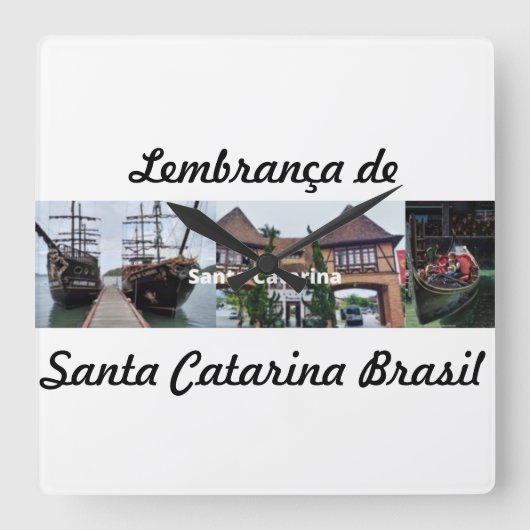Relogio lembrança de Santa Catarina Brasil スクエア壁時計 (正面)