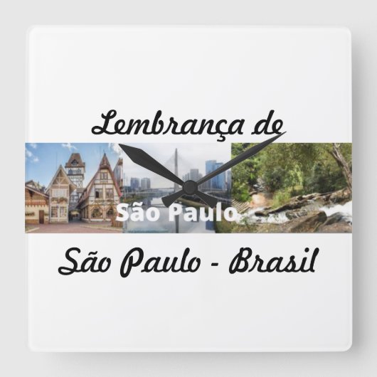 Relogio lembrança de São Paulo Brasil スクエア壁時計 (正面)