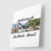 Relogio lembrança de São Paulo Brasil スクエア壁時計 (傾斜)
