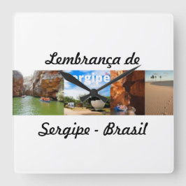 Relogio lembrança de Sergipe Brasil スクエア壁時計