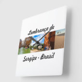 Relogio lembrança de Sergipe Brasil スクエア壁時計 (傾斜)