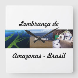 relogio lembrança do Amazonas スクエア壁時計