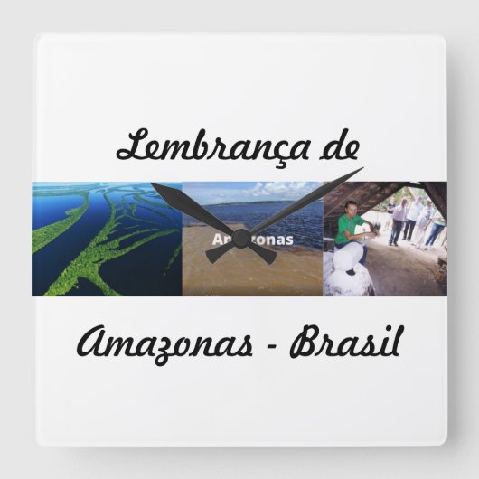 relogio lembrança do Amazonas スクエア壁時計 (正面)