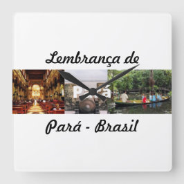 Relogio lembrança do Pará スクエア壁時計