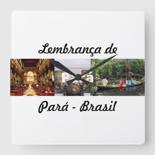 Relogio lembrança do Pará スクエア壁時計 (正面)