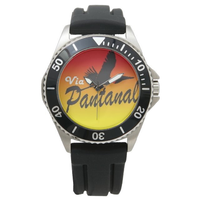 Relógio Masculino Preto de Aço Inoxidável  腕時計 (正面)