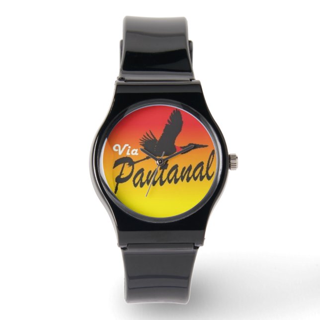 Relogio Pulseira de silicone preta 腕時計 (正面)