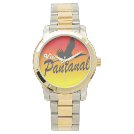 Relógio Unissex Oversized com Bracelete em Dois To 腕時計